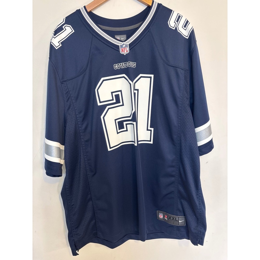 Nike NFL Dallas Cowboys Ezekiel Elliott 21 Jersey Mens XXL Navy Blue On Field